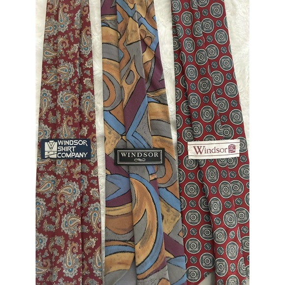 Windsor 100% Silk Men 100% Silk Windsor Ties Lot Of 3. Excellent Condition